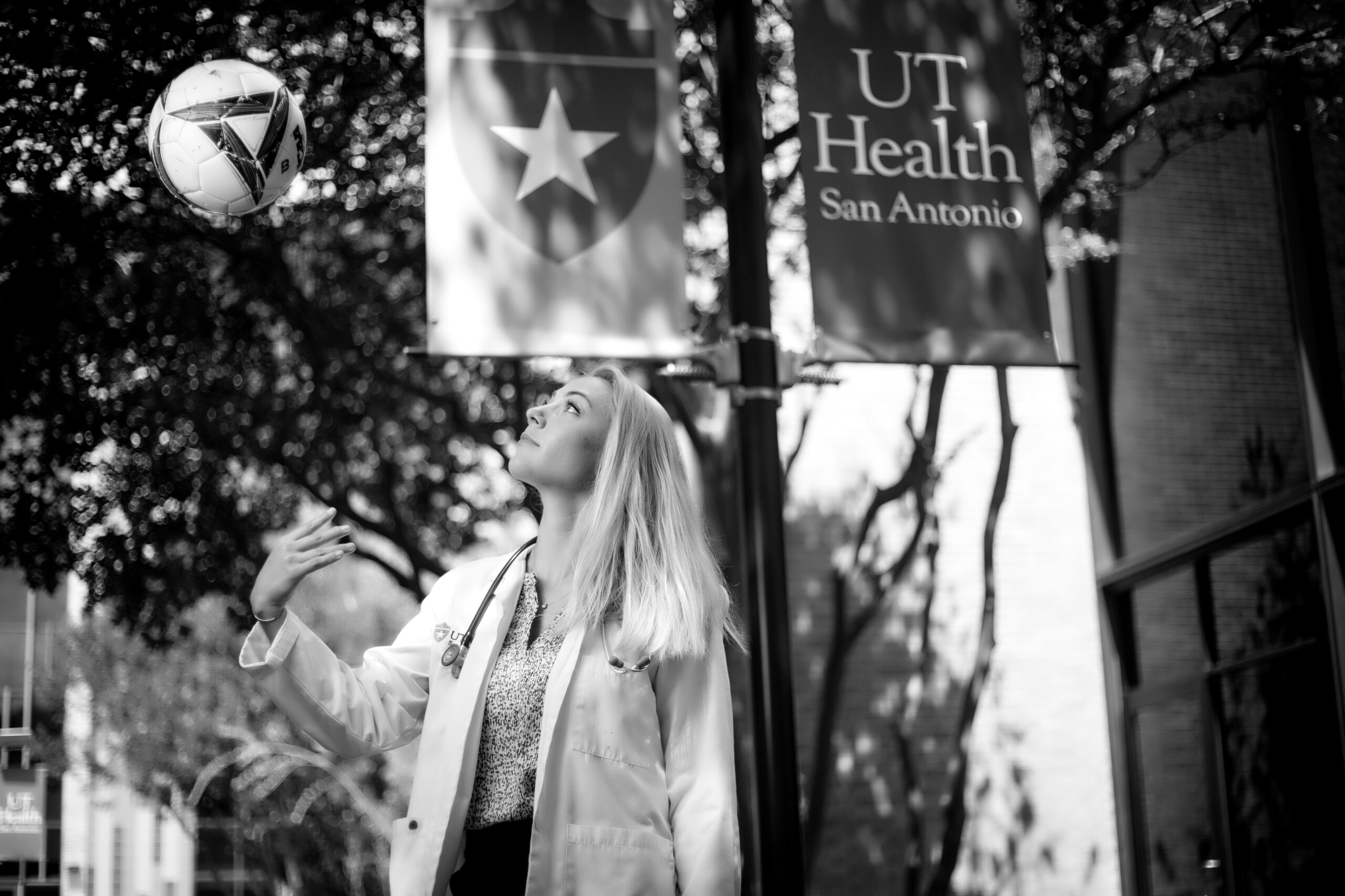 Jade in her white coat